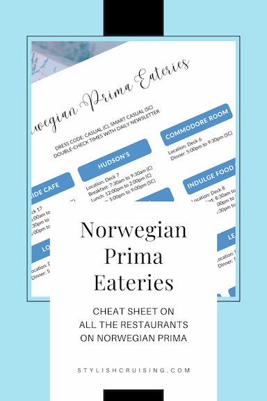 Pinterest pin for Norwegian Prima Eateries
