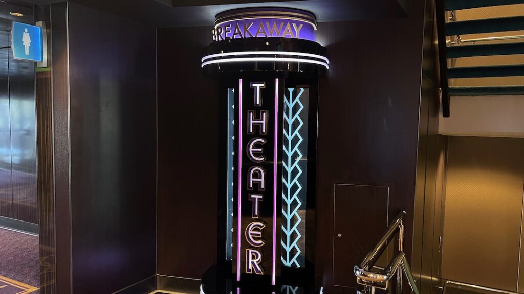 NCL Breakaway Theater sign