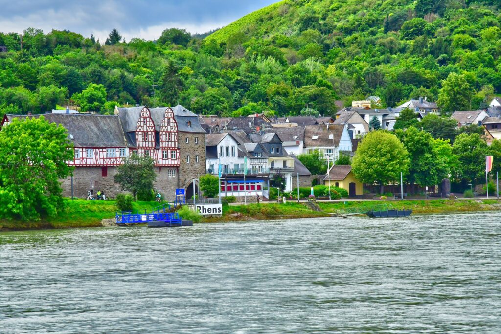 View from Rhine River, Germany, typical of river cruises
