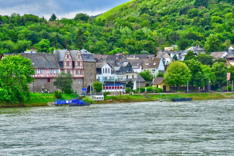 View from Rhine River, Germany, typical of river cruises