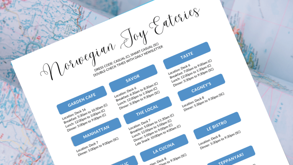 Norwegian Joy Restaurant Guide updated image