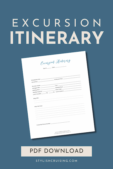 Pinterest Pin Excursion Itinerary